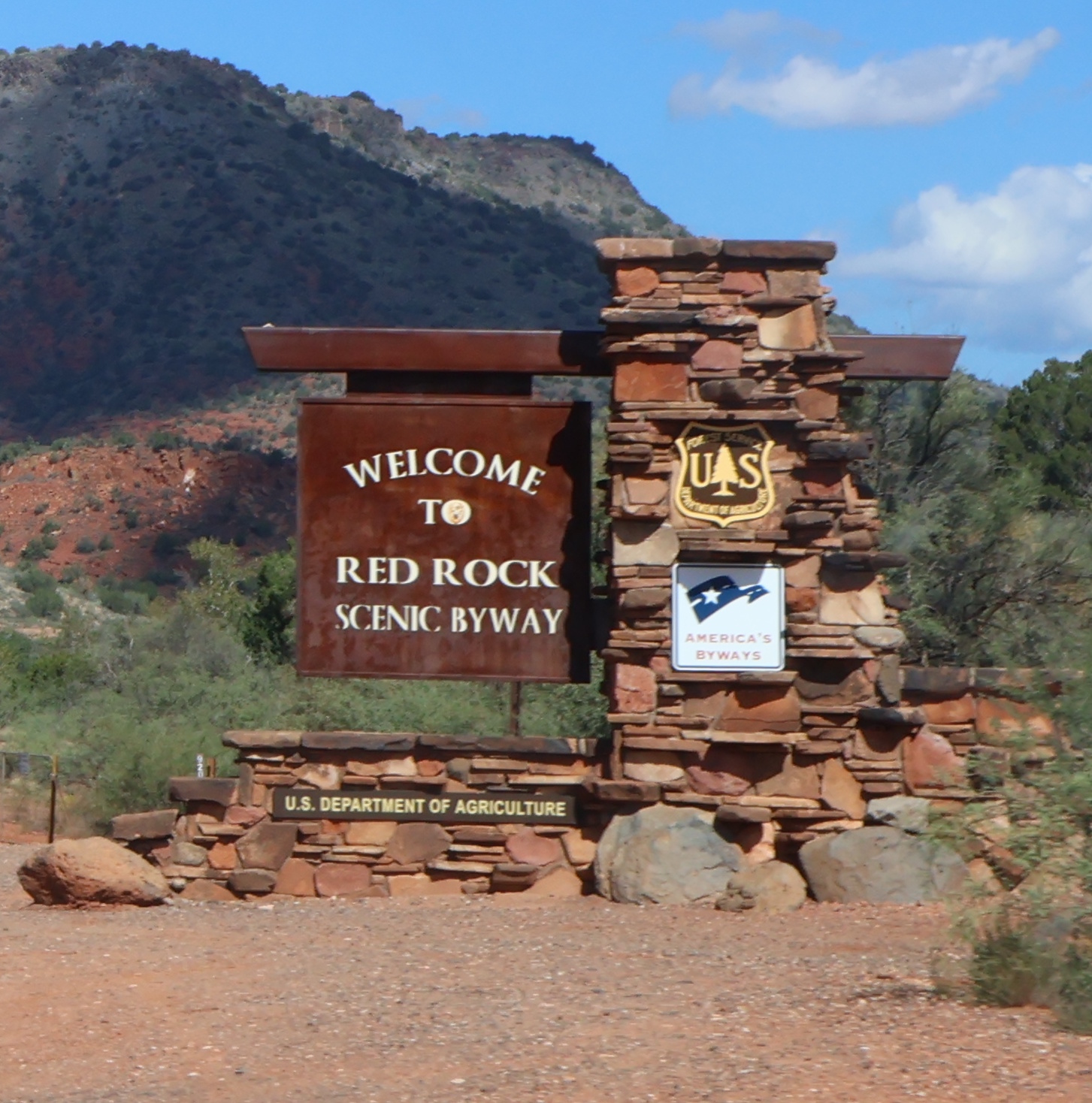 Red Rock Scenic Byway sign