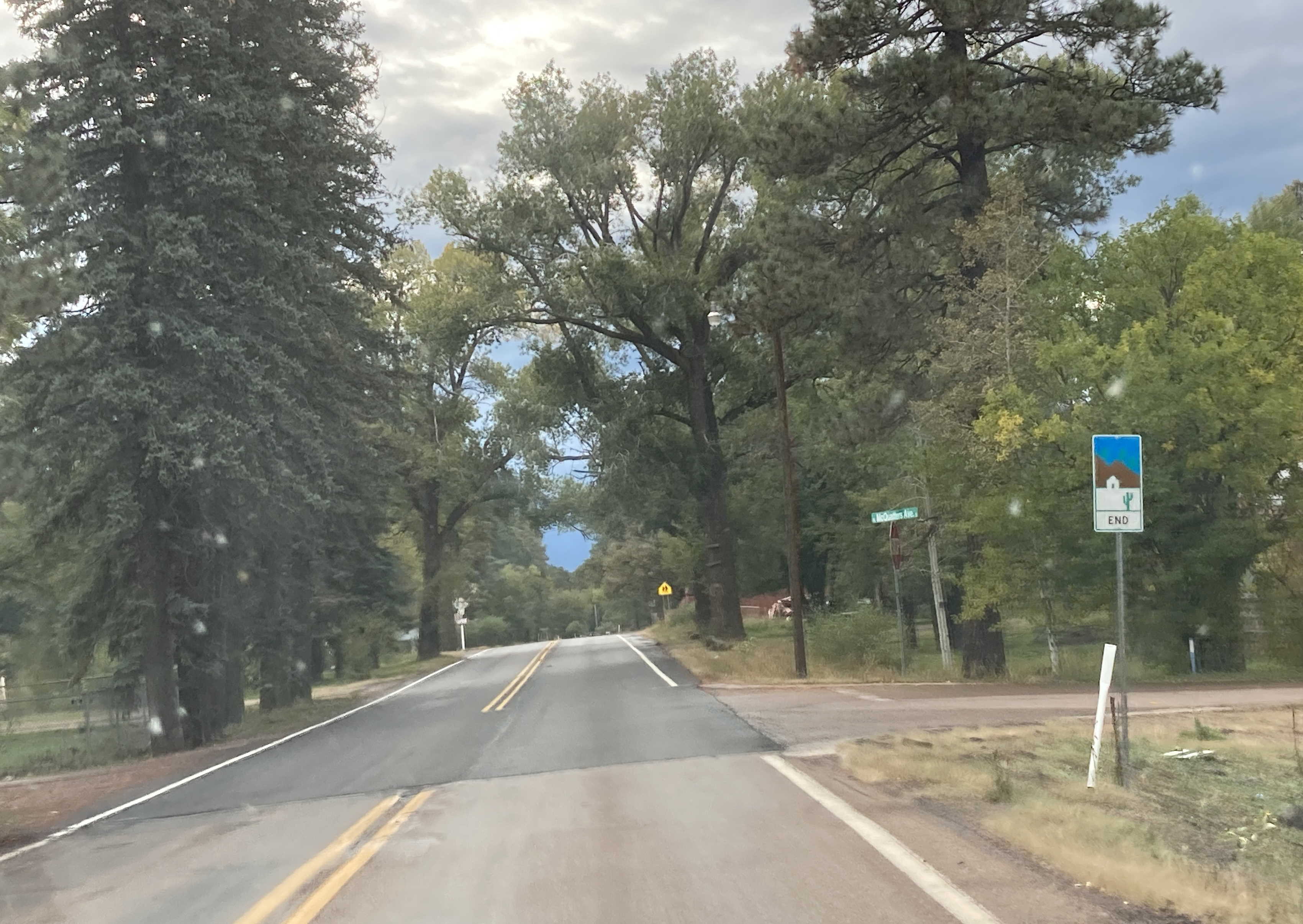 White Mountains Scenic Road ends sign