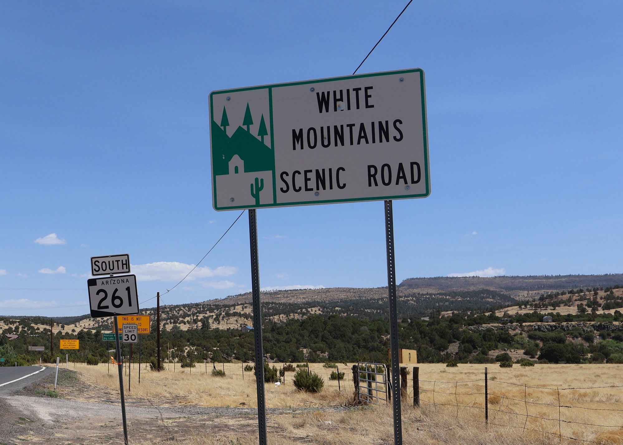 White Mountains Scenic Road sign