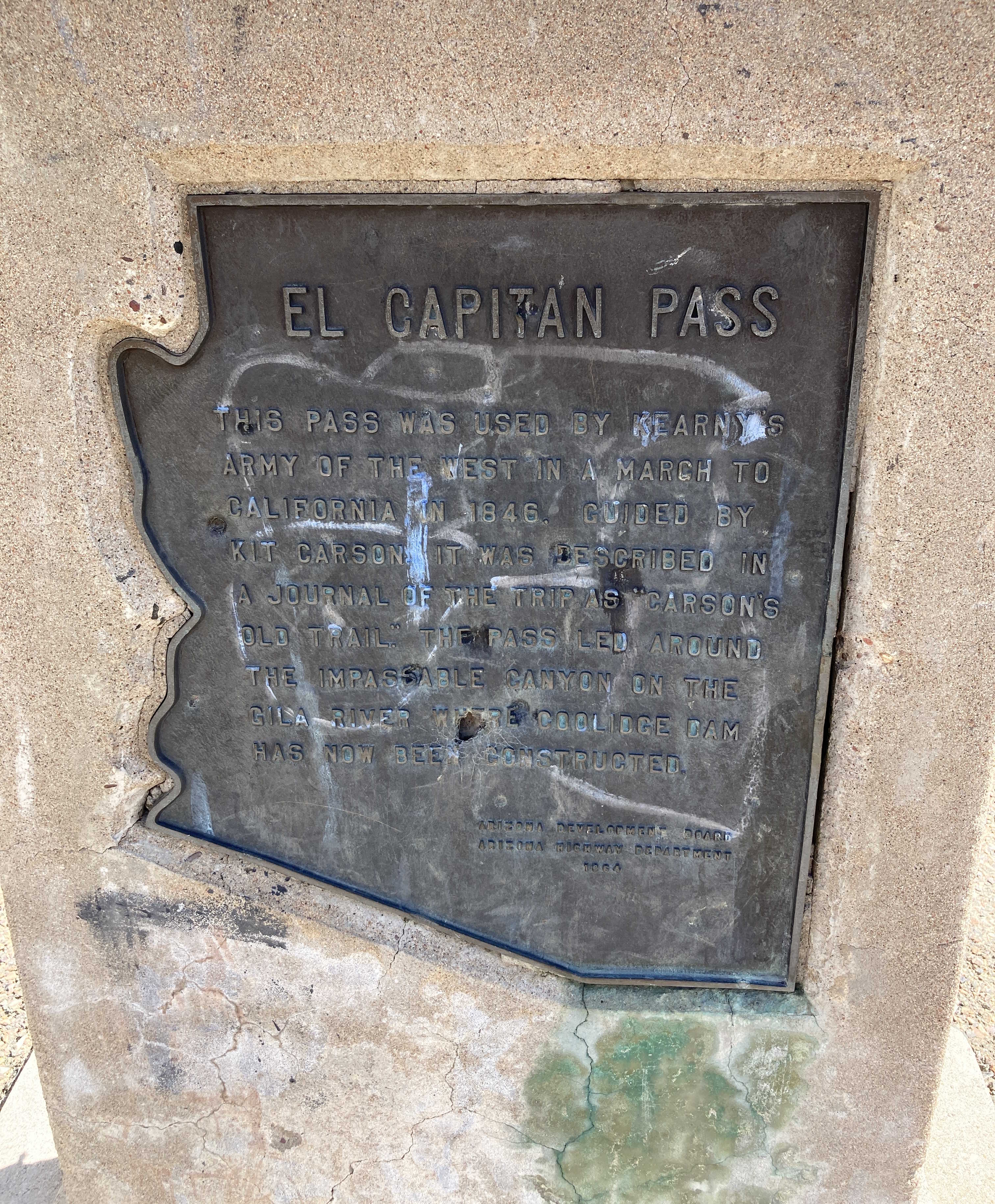 El Capitan Pass informational plaque