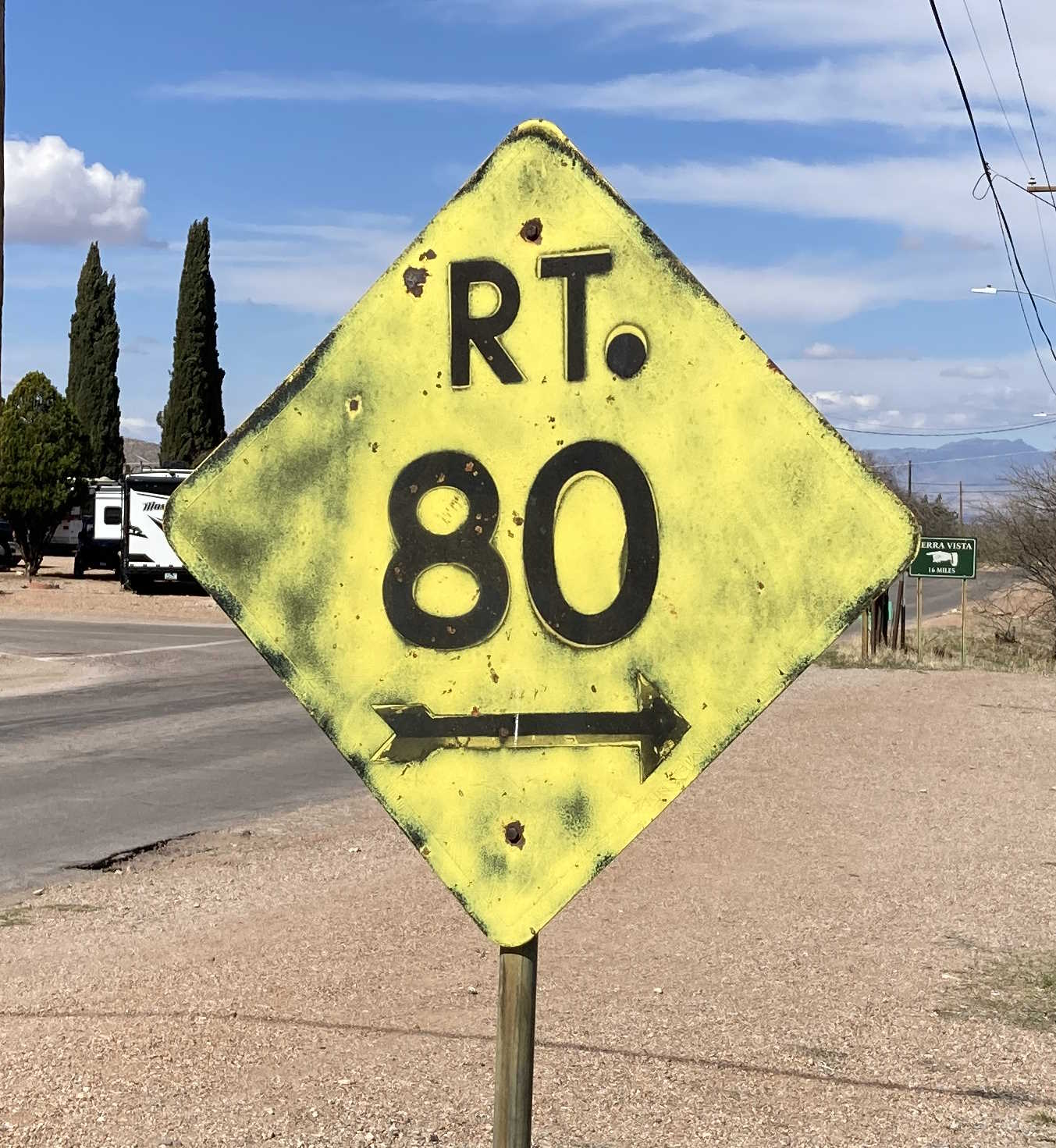 Old Route 80 sign in Tombstone