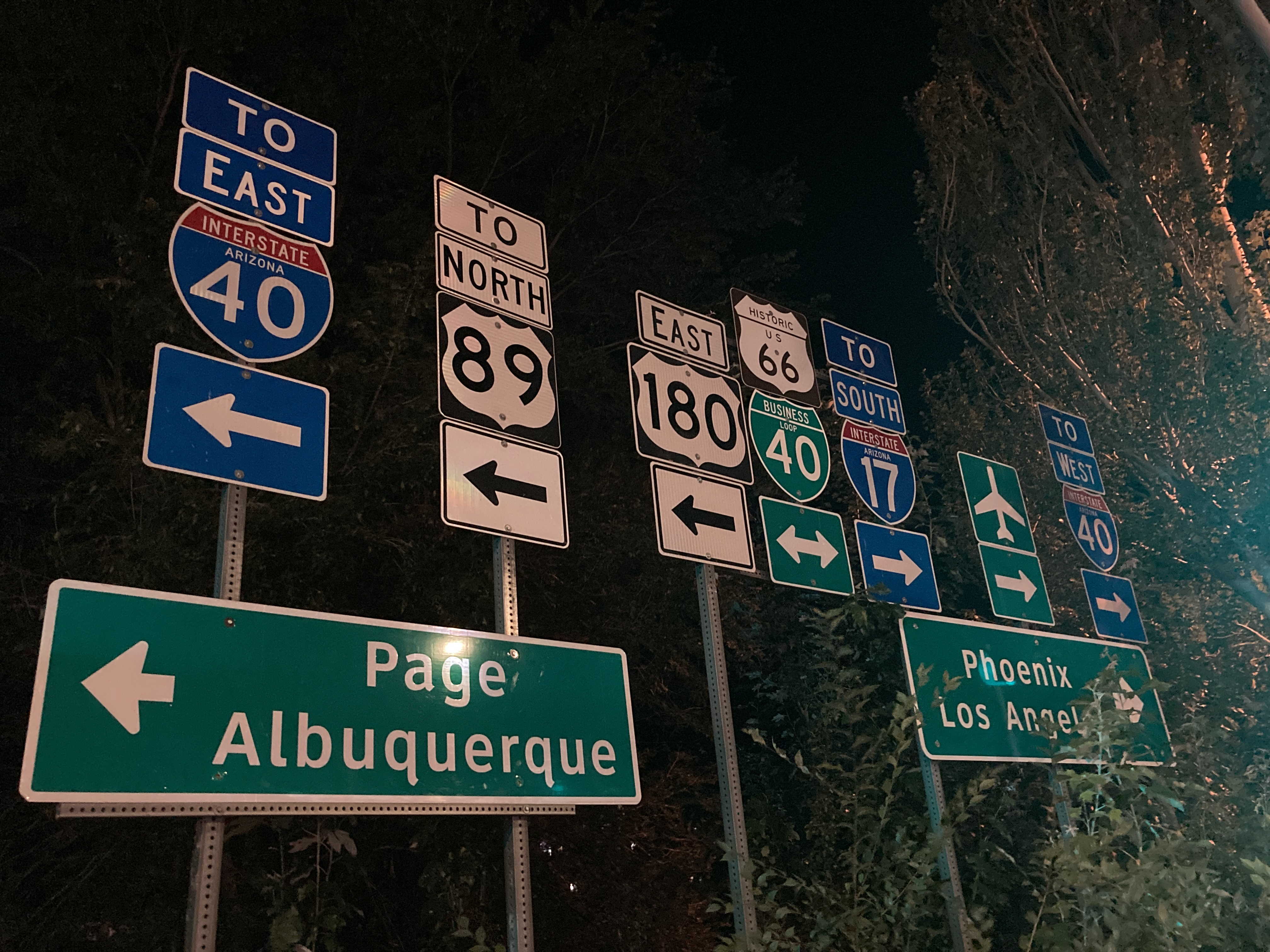 US 180 Sign Salad Close-up