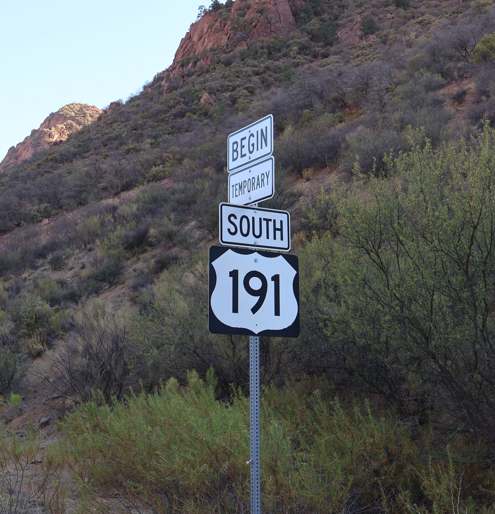 Beginning of US 191 Temporary