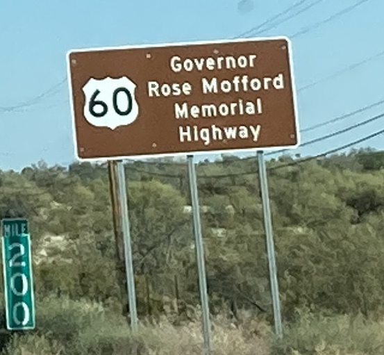 Governor Rose Mofford Memorial Highway sign