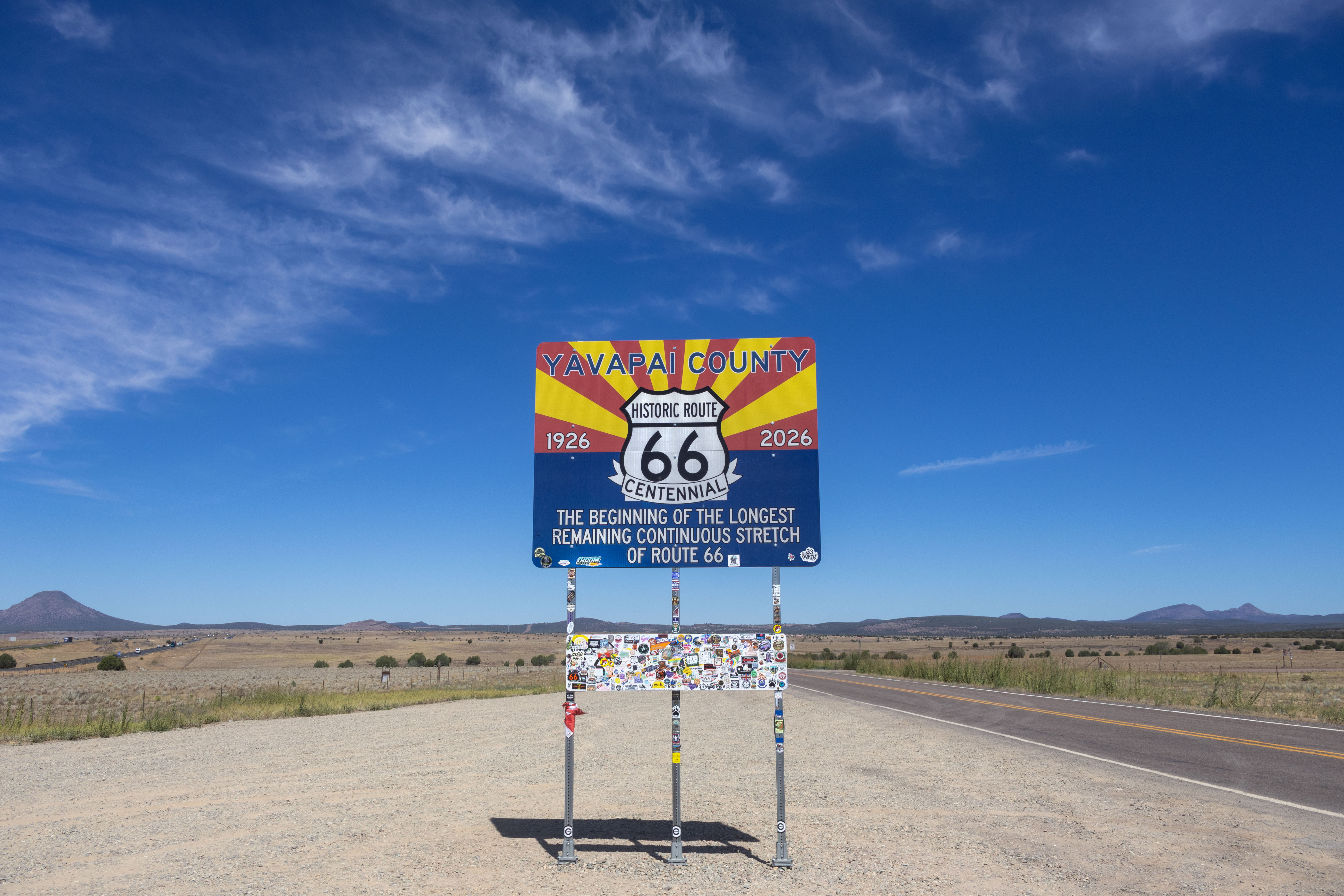 Beginning of the longest remaining continuous stretch of Route 66
