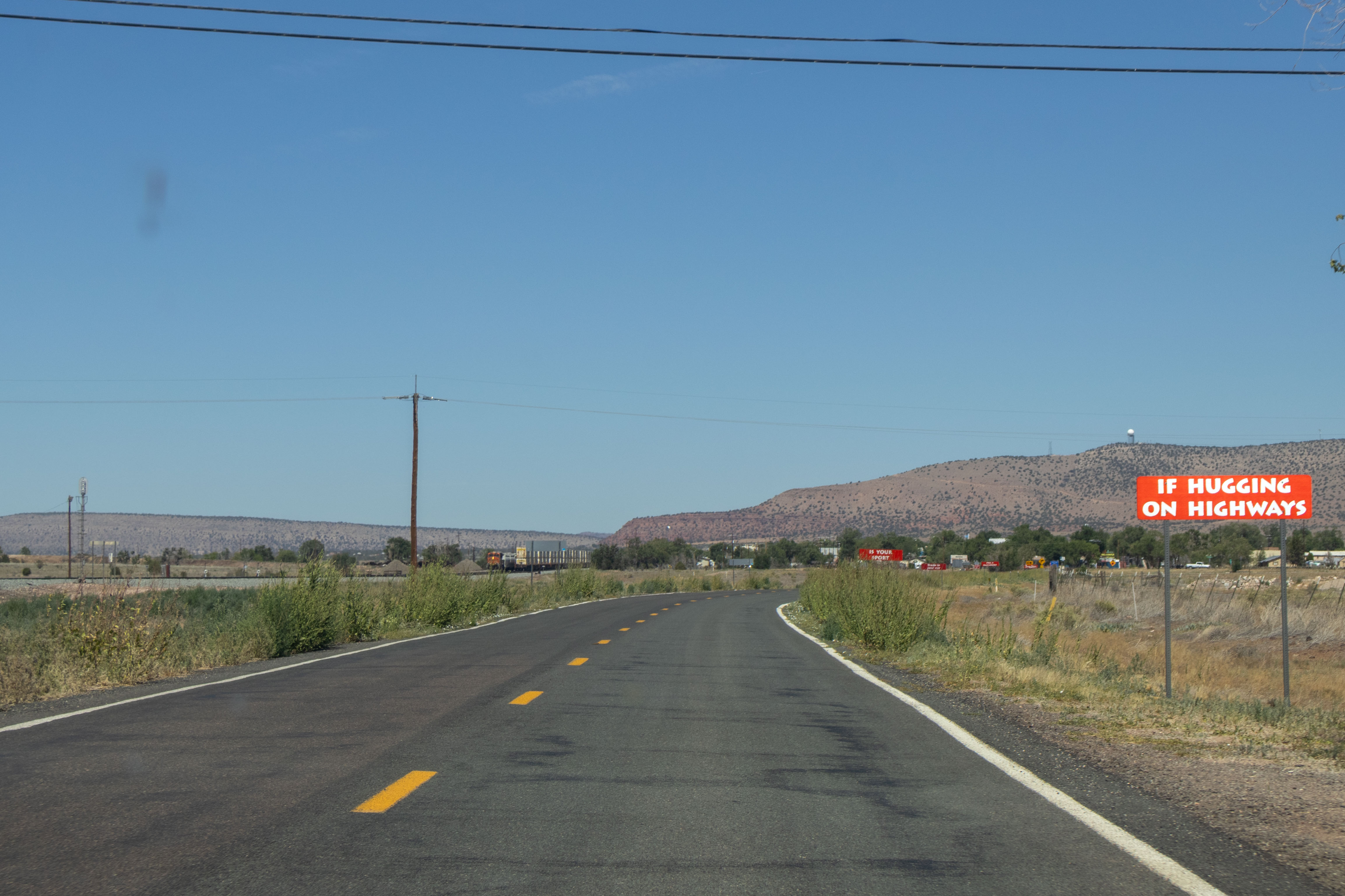 Burma Shave Hugging on Highways Signs