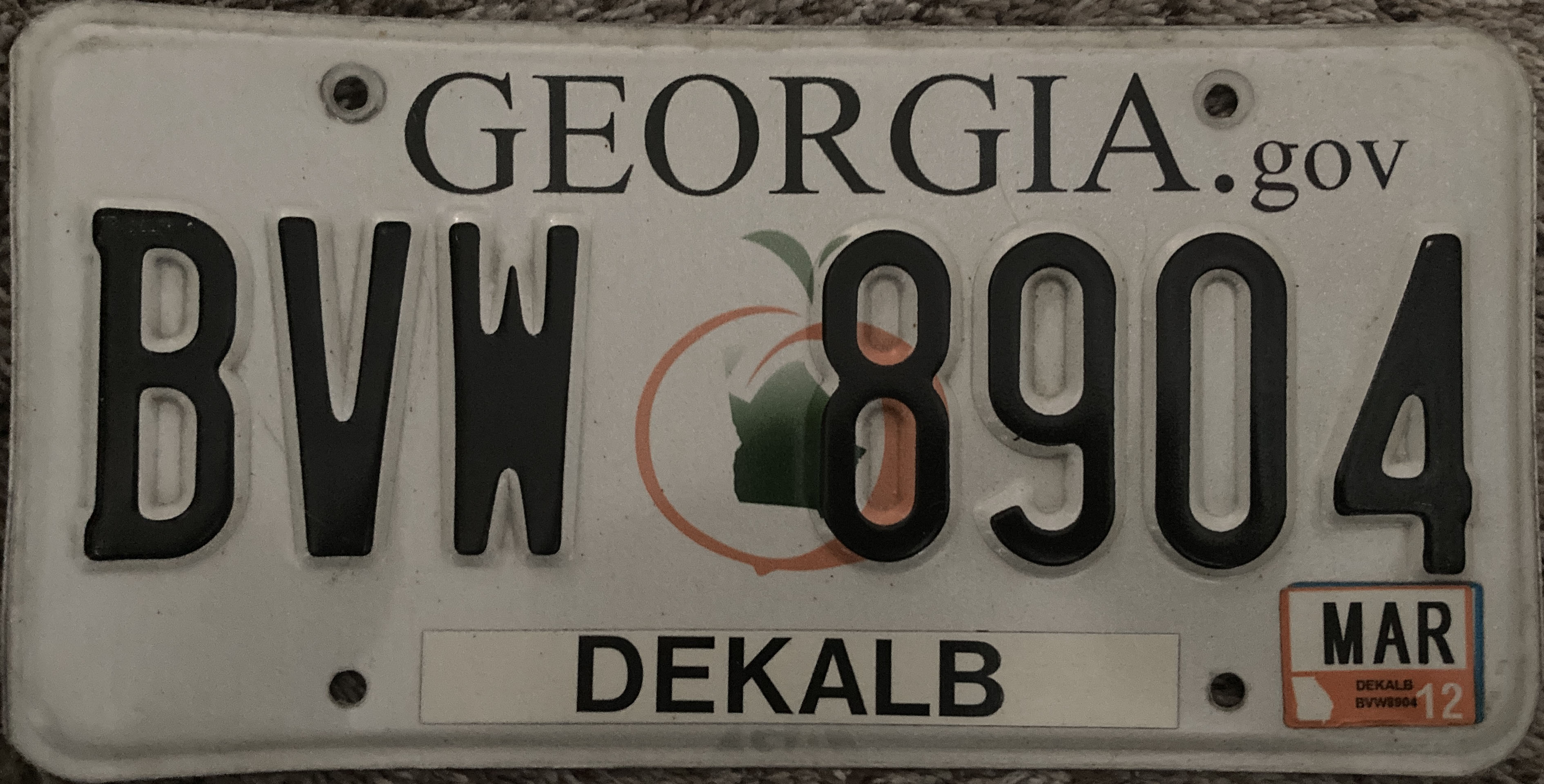 2007 Georgia US Plate