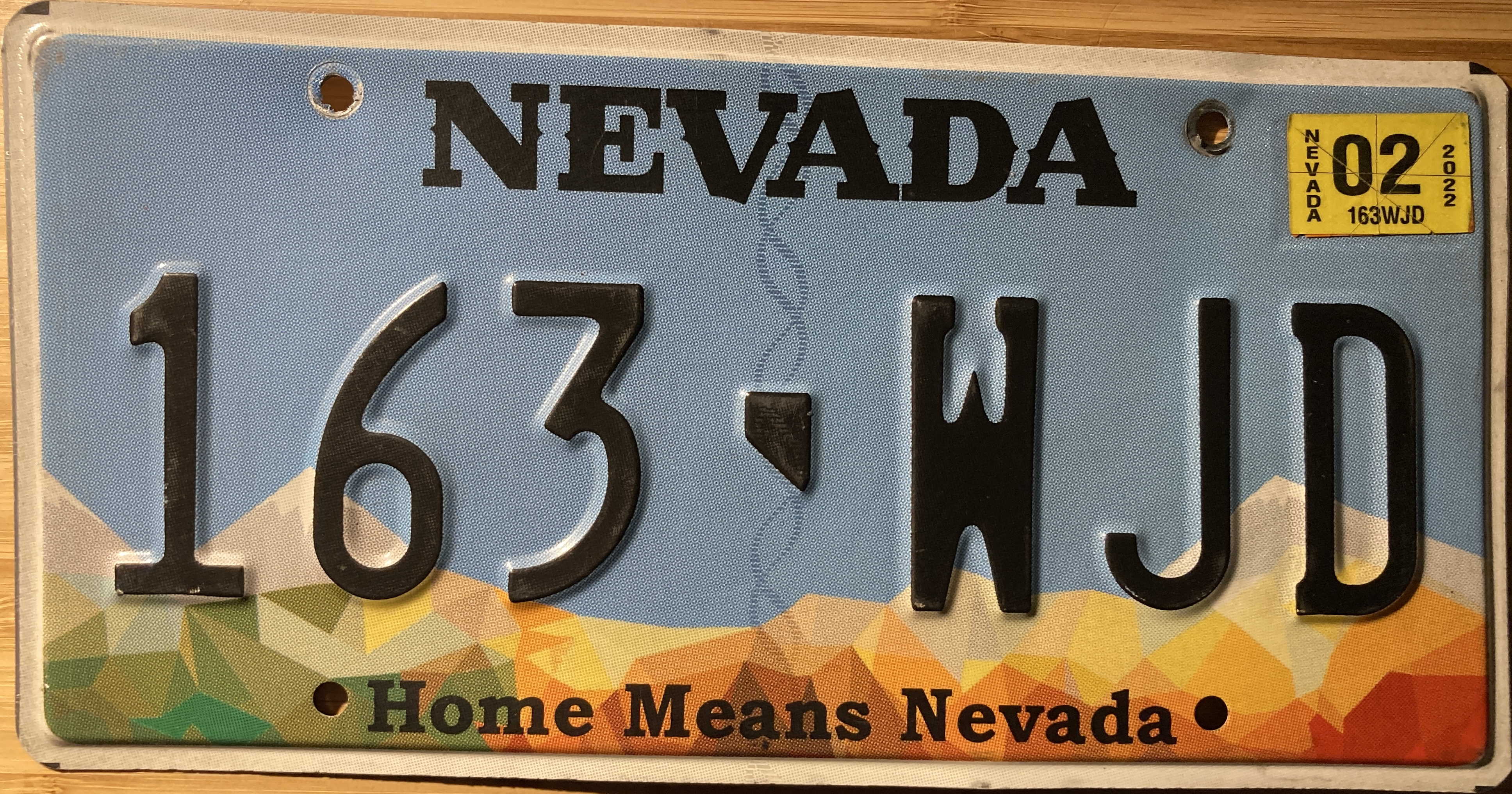 2016 Nevada US Plate