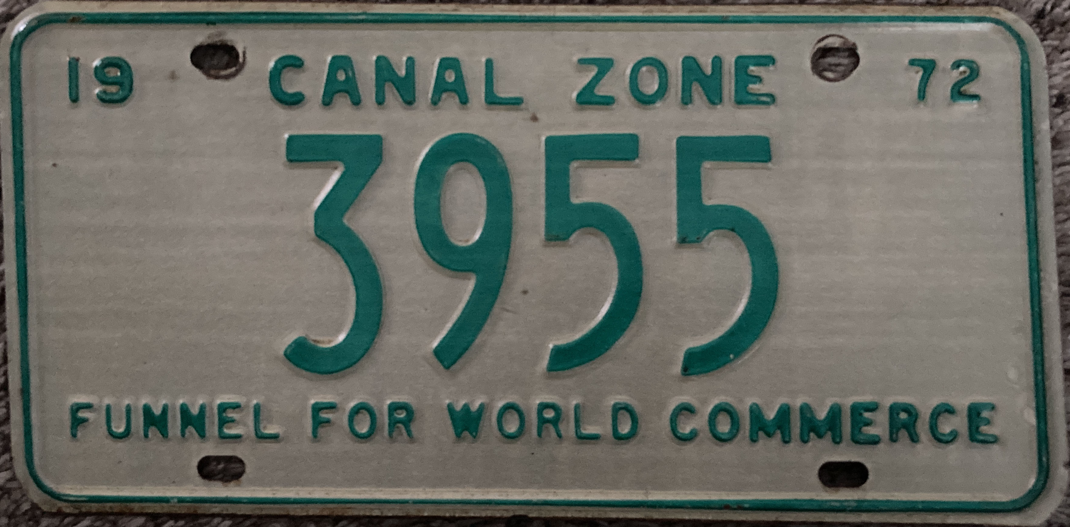 1972 Panama Canal Zone US Plate