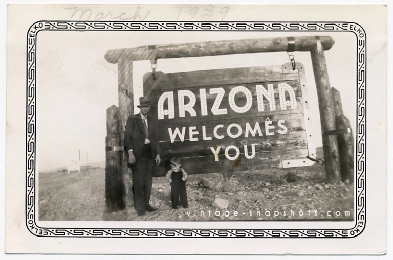 Pre-1940 welcome sign